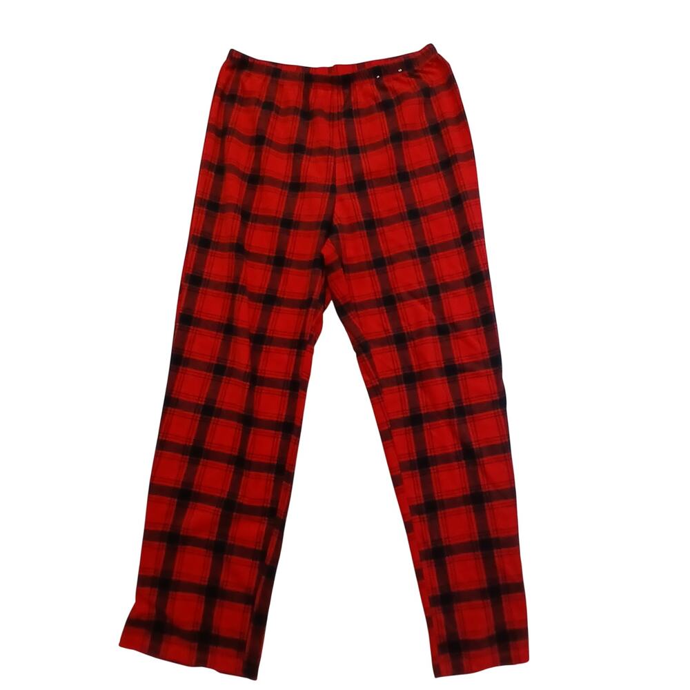Wondershop Womens Medium Red Black Plaid Fleece Pajama Pants